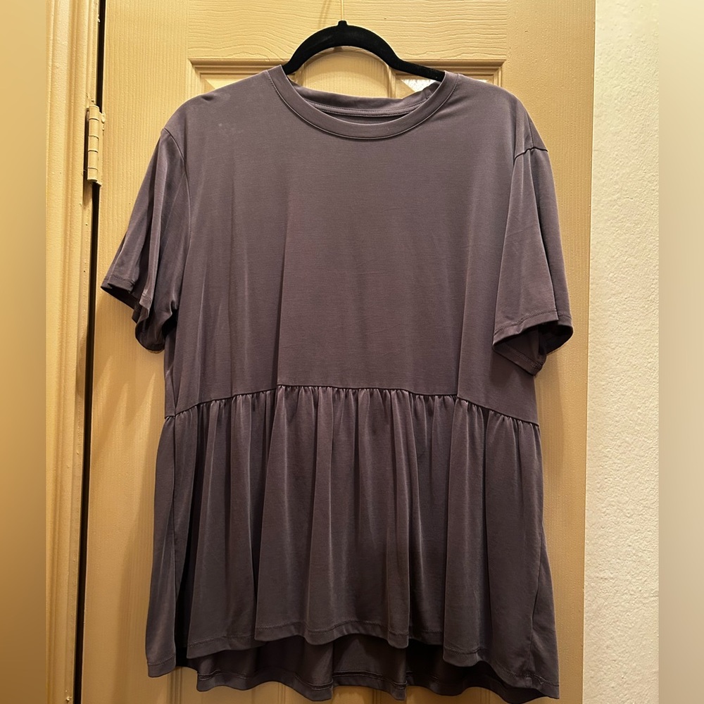 Charcoal Gray American Eagle Peplum Top